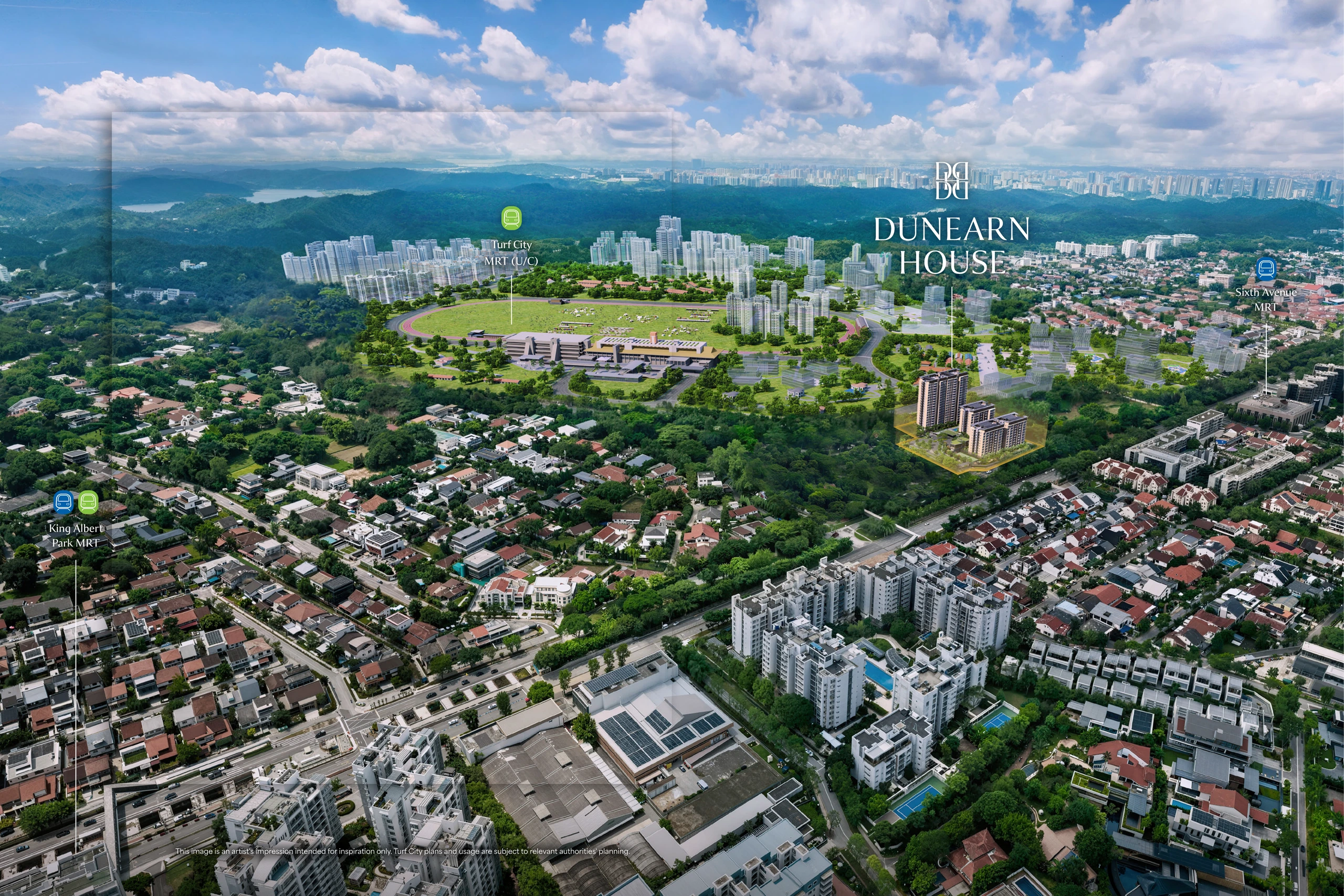 Dunearn House Turf City MRT connectivity map