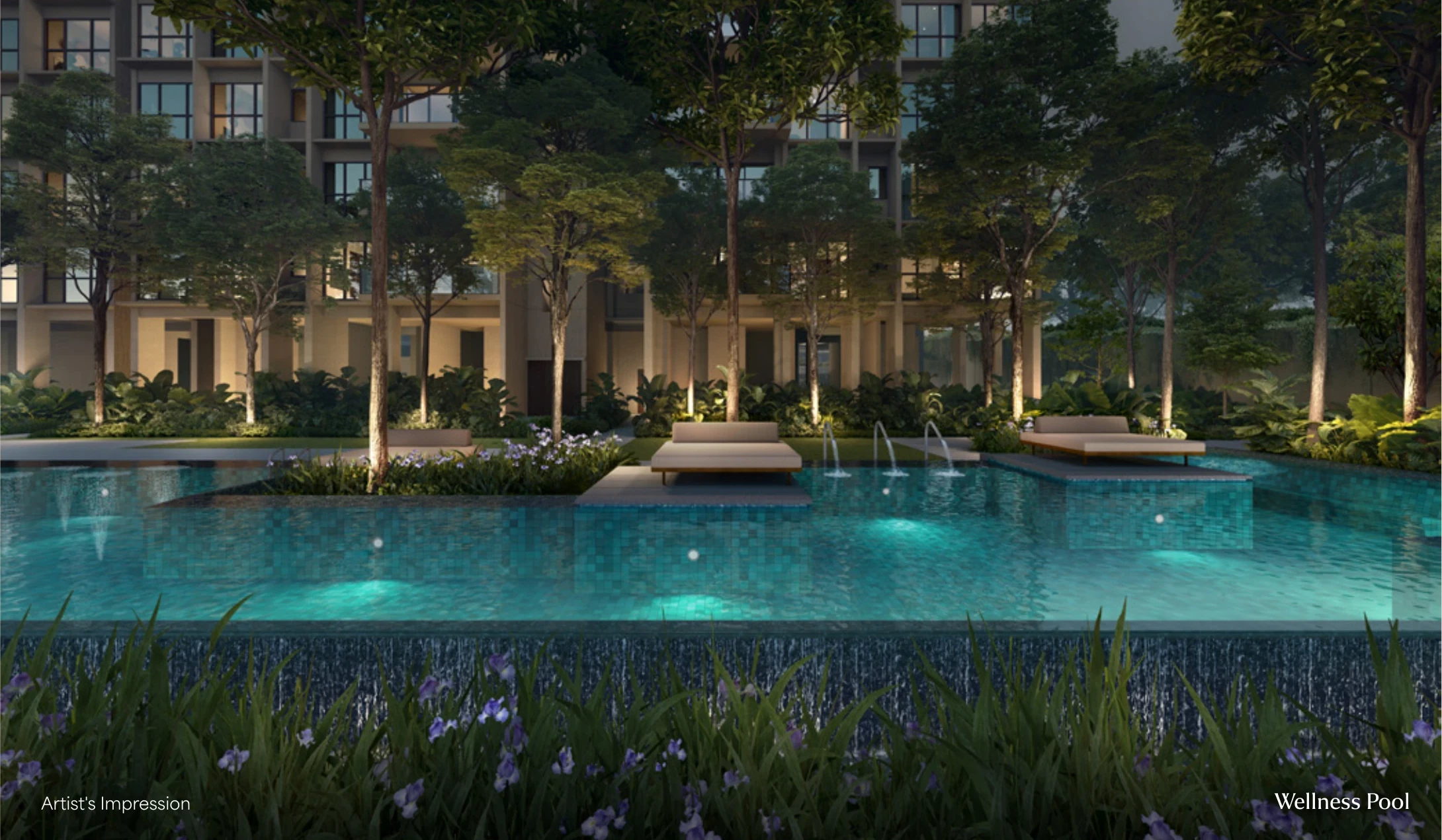 Dunearn House artist's impression of the landscaped pool