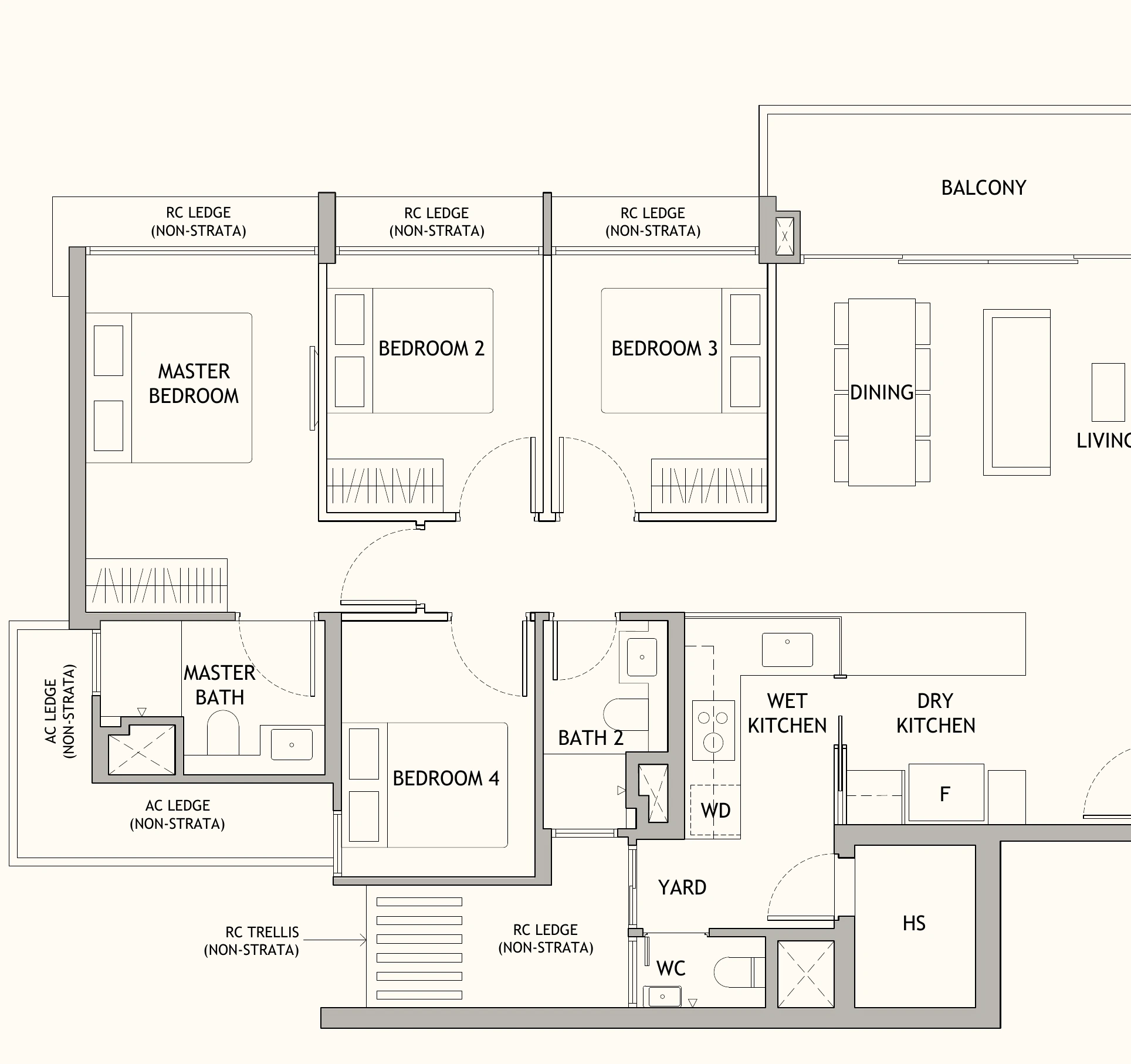 3 Bedroom Premium floor plan for Dunearn House