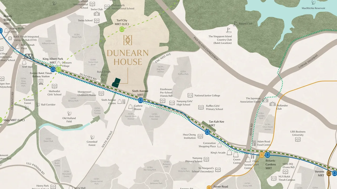 Dunearn House connectivity and location map